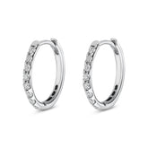 Round Brilliant Cut Diamond Hoop Earrings (0.36ct) - Dracakis Jewellers